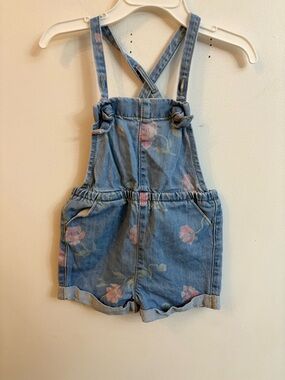 Oshkosh B’gosh Denim Floral overall Shortalls 2 years
